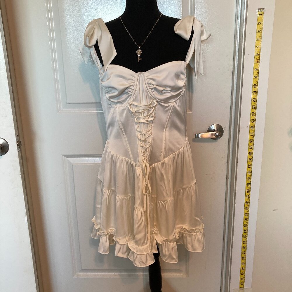 Dolls Kill Sugar Thrillz Holding Court Mini Dress - Off White